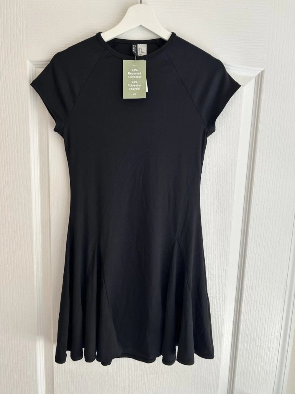 NWT Godet Pleated Jersey Dress Stretch H&M Divided Women's Fitted Small S New